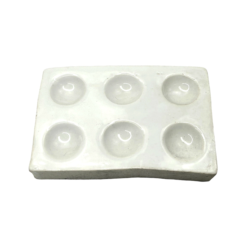 Plaque de réaction de couleur blanche en céramique, porcelaine à 6 trous, utilisation en laboratoire
