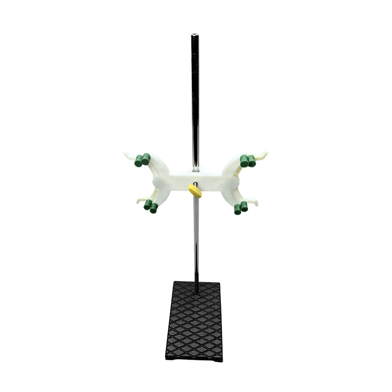 Support en fer de laboratoire avec burette acide et burette alcaline
