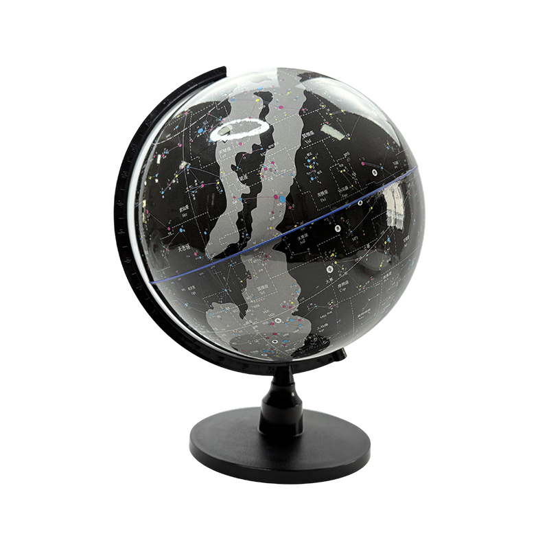Globe céleste étoile noire lumineuse