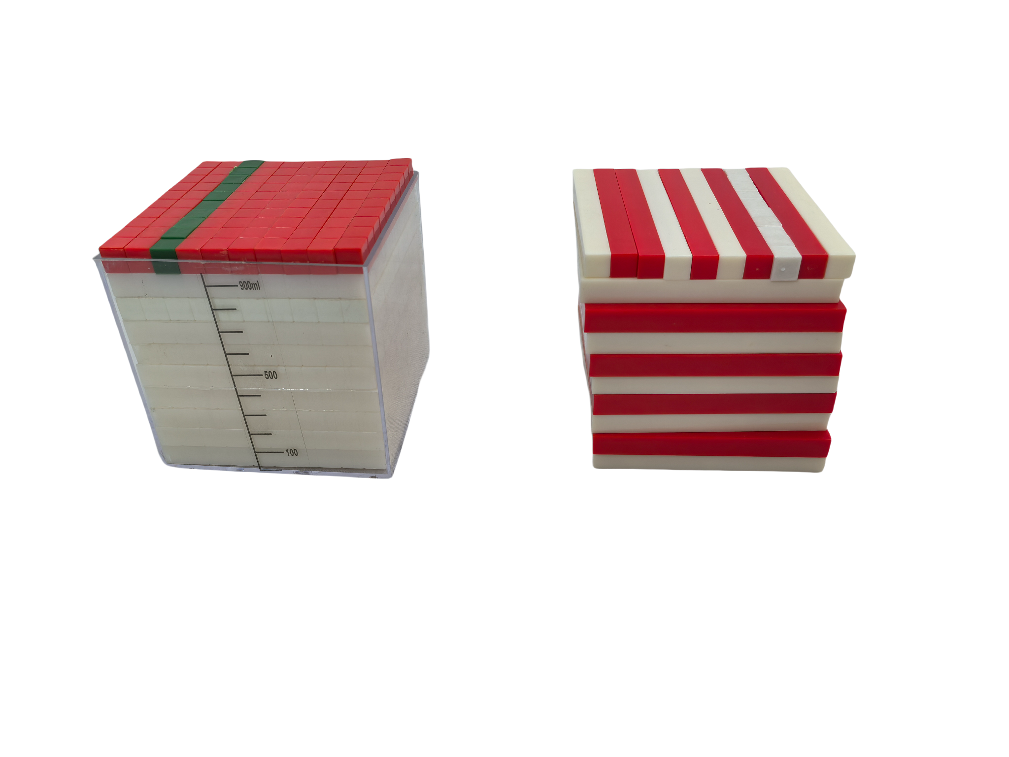 Blocs de construction de comptage mathématique, centimètres cubes, décimètres, capacité de Volume, démonstration d'unité, outils pédagogiques de mathématiques