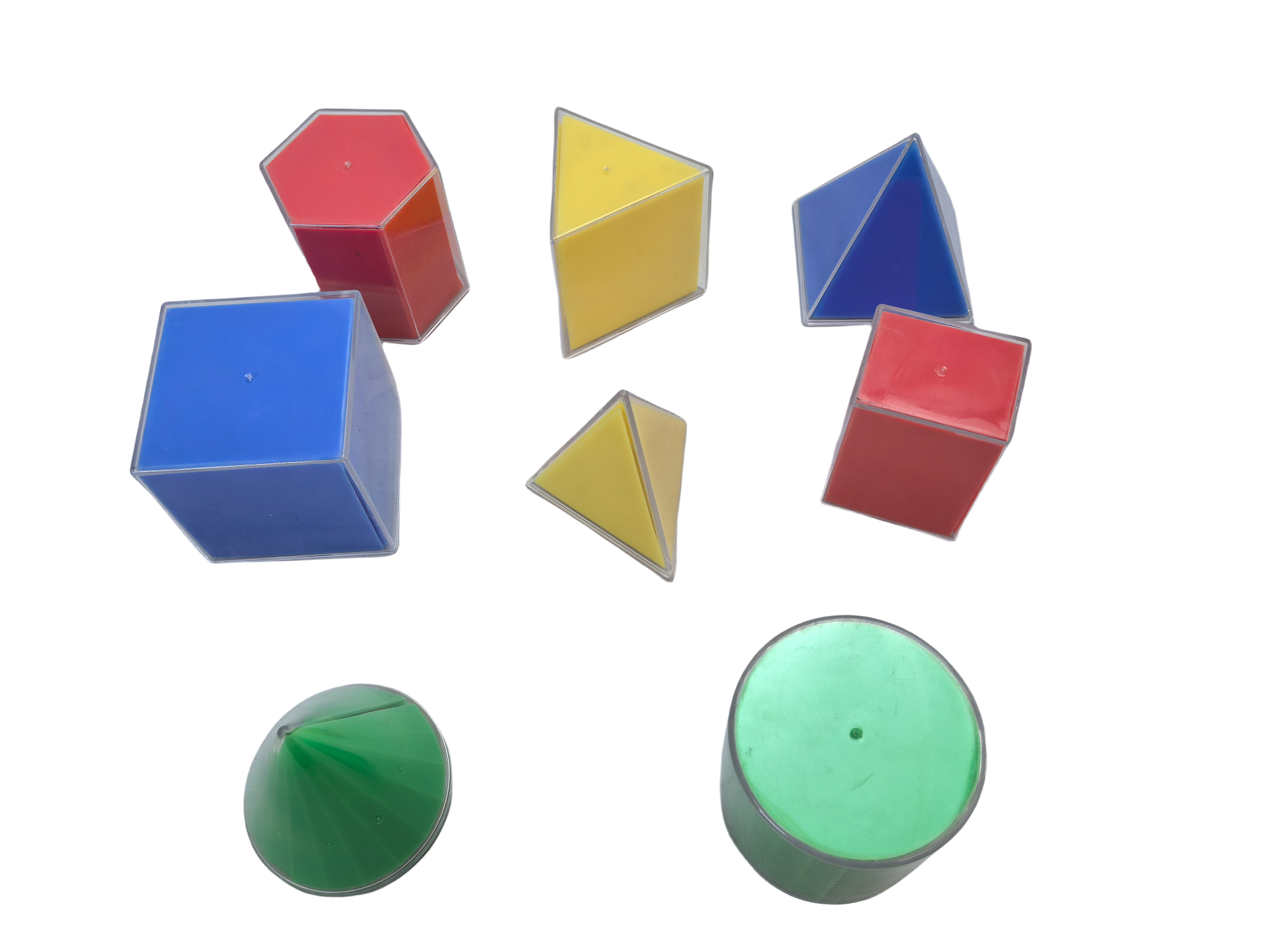Ensemble de 8 pièces de géométrie tridimensionnelle, modèle décomposable, outils pédagogiques de mathématiques à l'école primaire