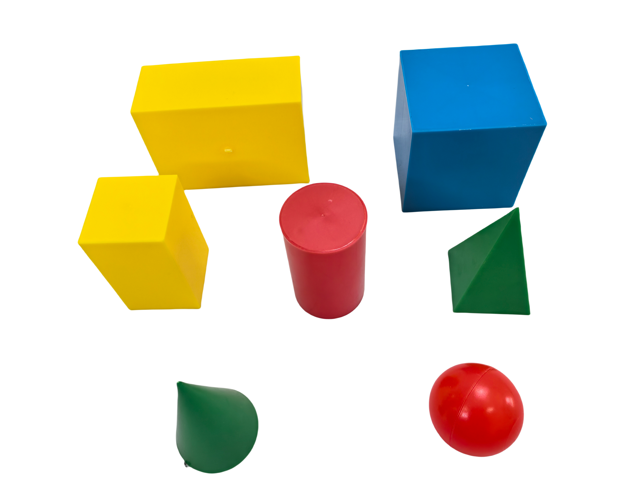 Ensemble de modèles de géométrie en plastique 7 pièces, blocs de solides géométriques, ensemble de formes géométriques