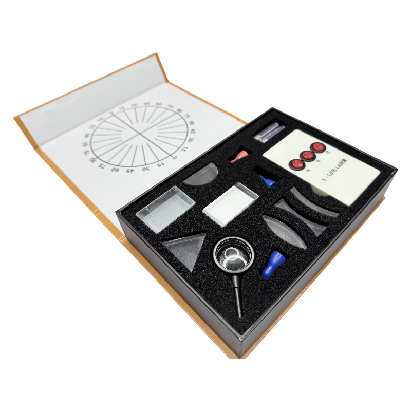 Kit optique physique, équipement de laboratoire, lentille optique concave et convexe, ensemble de prismes, boîte de test optique