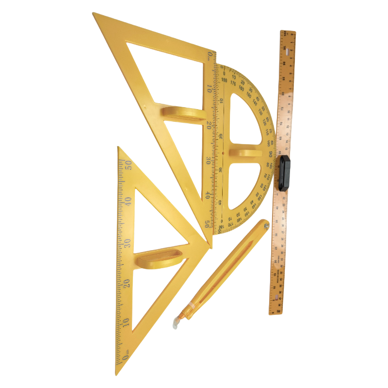 Grand instrument de mesure du cours de mathématiques à l'école, règle triangulaire, ensemble de règles d'enseignement de la géométrie en plastique